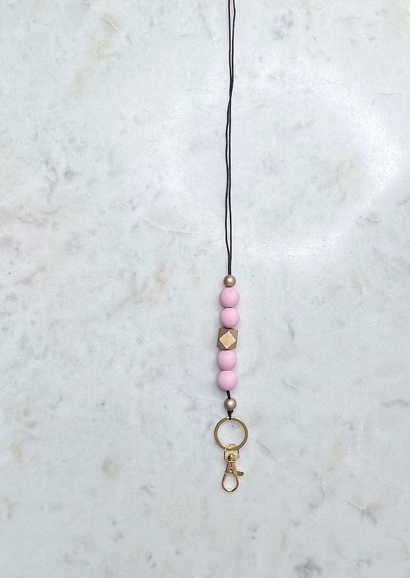 Soft Pink/ Gold Lanyard