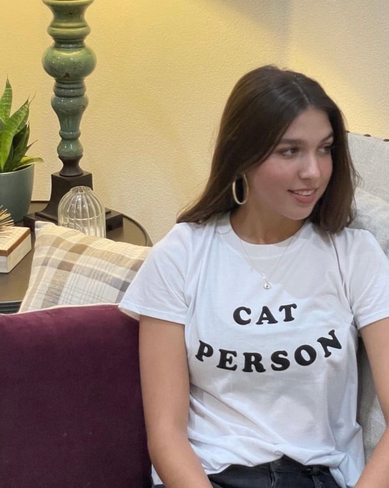 Cat Person White Tee